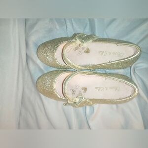 Chic Gold Glitter Girls Dress Shoes